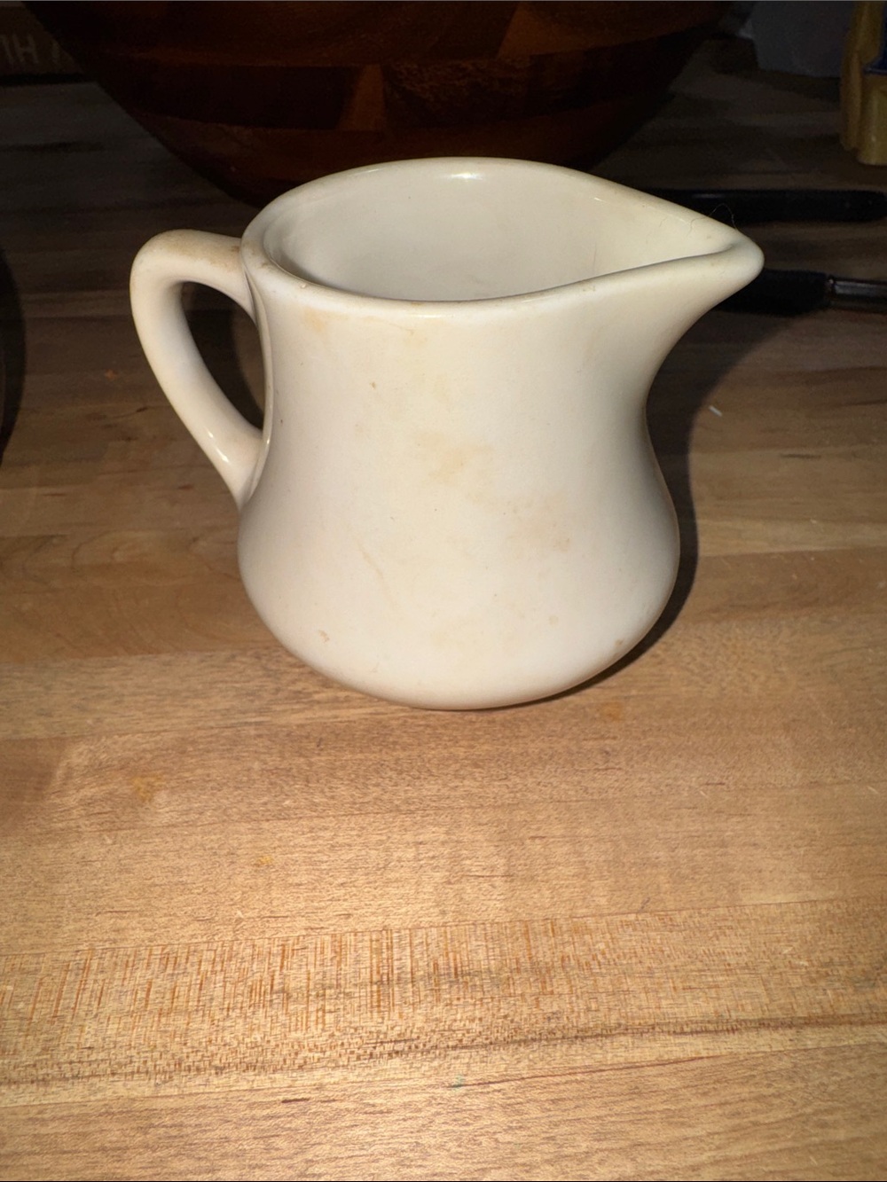 Vintage Homer Laughlin Cream-White Ceramic Pitcher with Pour Spout